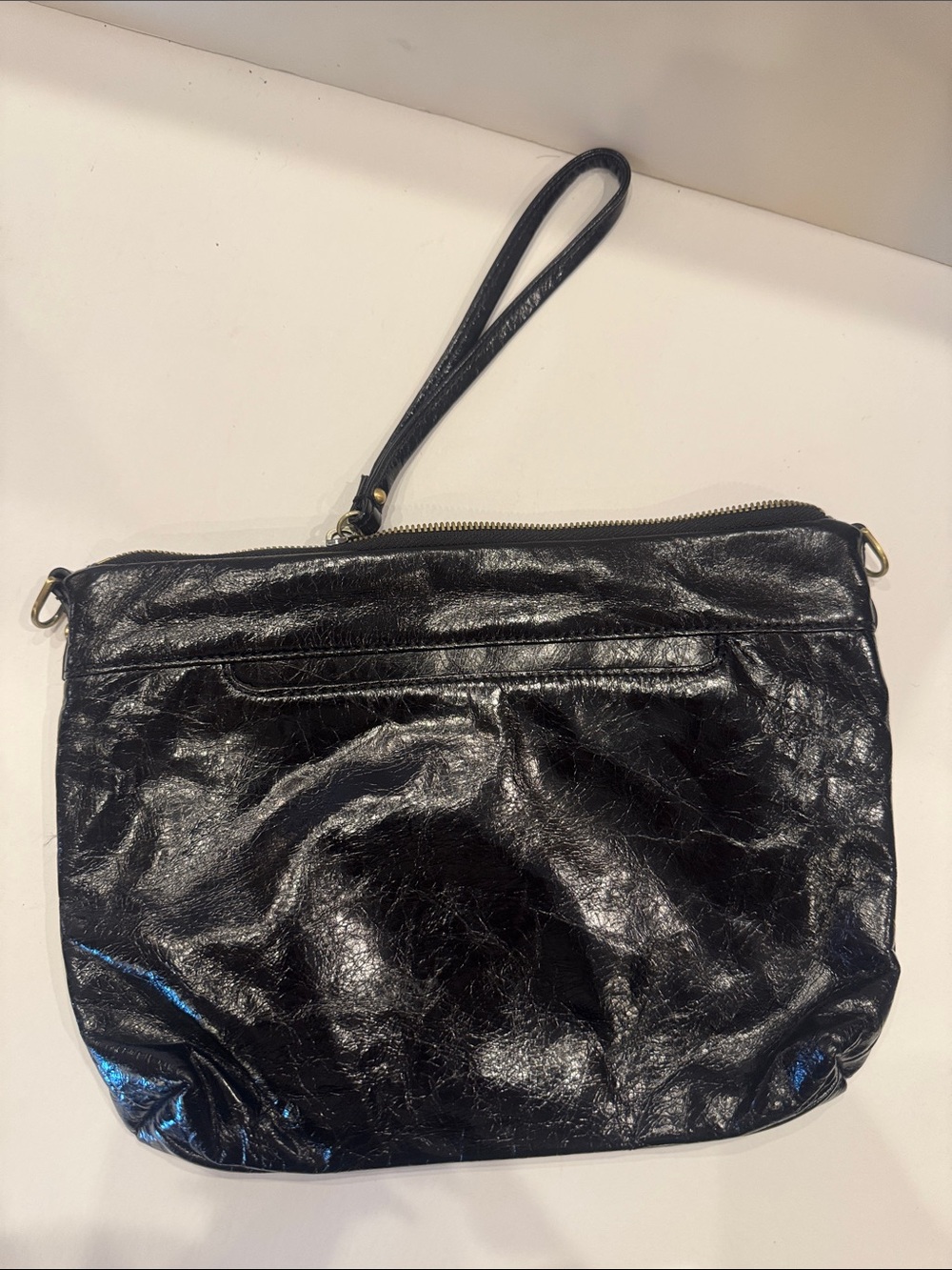 HOBO Black Leather Wristlet Clutch